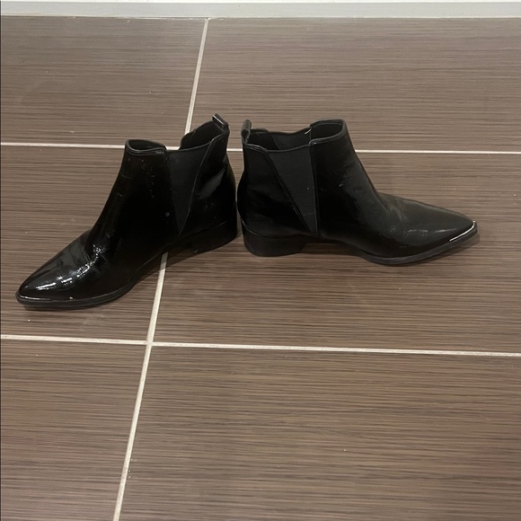 Marc Fisher Glossy Black Ankle Booties - Picture 3 of 5
